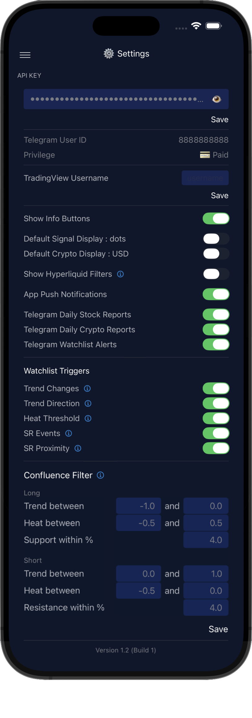 User Settings