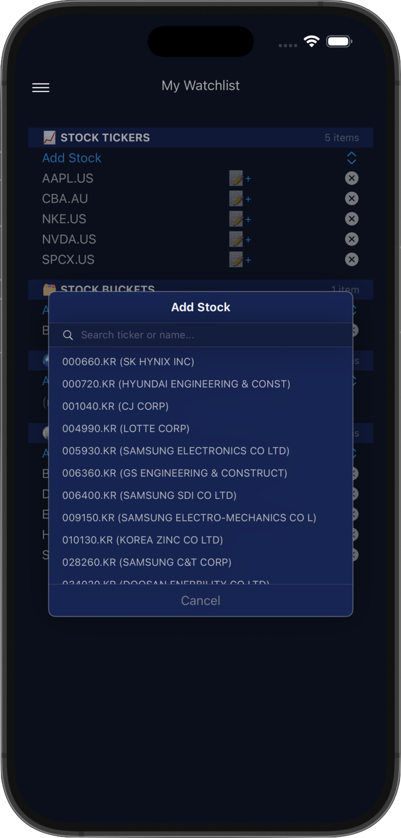 Add Stock