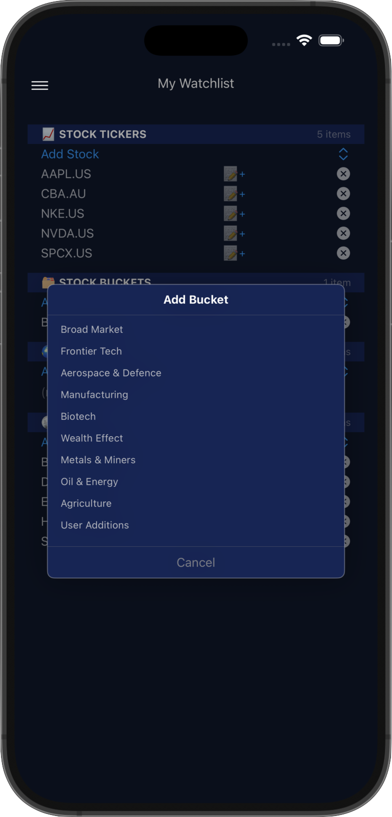 Add Bucket