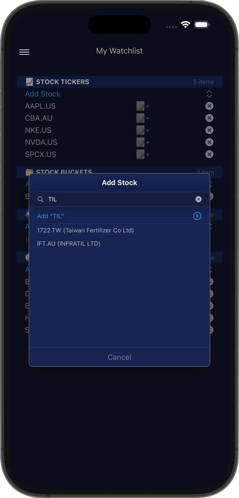 Enter Ticker